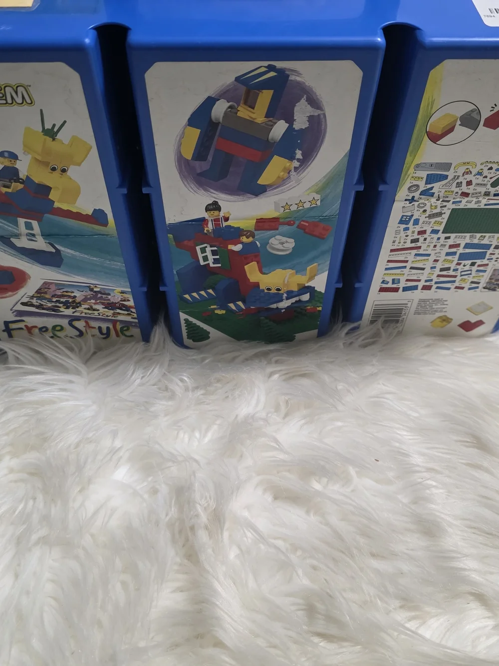 Blue Vintage Lego Storage Box with Misc Legos